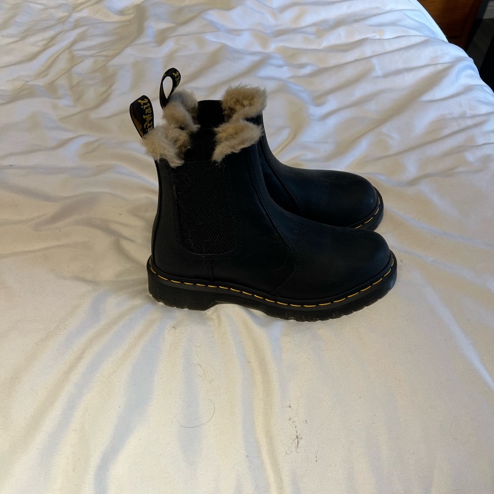 Never Worn Dr. Martens Black Winter Boots with Fur Lining